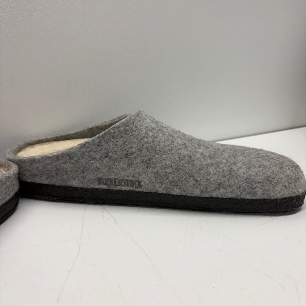 Birkenstock Clogs Women 9 Gray Wool Zermatt Shearling Lined Slipper Comfort Shoe - Picture 7 of 11
